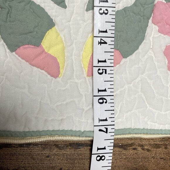 VTG Pillow Cover Embroidered Quilted Throw Accent Cottage Core Granny Farmhouse - Picture 7 of 9